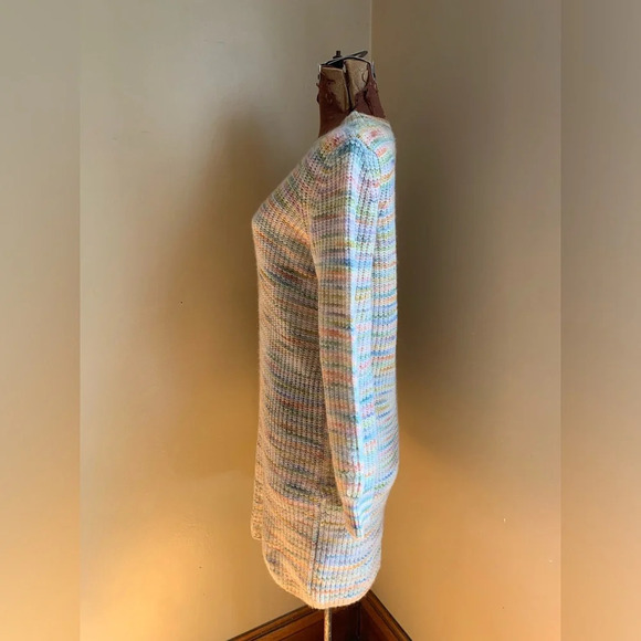 Ann Taylor LOFT Knit Space Dye Striped Balloon Sleeve Sweater Dress medium P - Picture 6 of 7